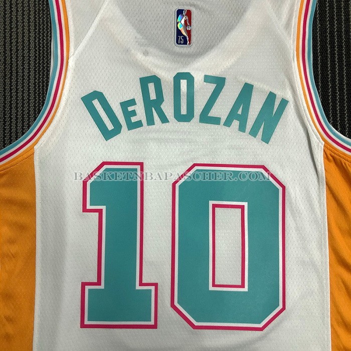 Maillot San Antonio Spurs Demar Derozan NO 10 Ville 2021-22 Blanc